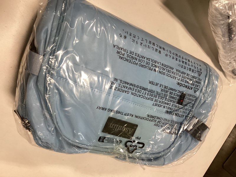 Condition photo showing New/Like New for Asenlin 40L Travel Backpack for Women Men?17 Inch Laptop Backpack Flight Approved Luggage Carry On Water Resistant for Weekender Overnight Large Daypack Light Blue 17-inch N-blue?backpack With 3 Packing Cubes?