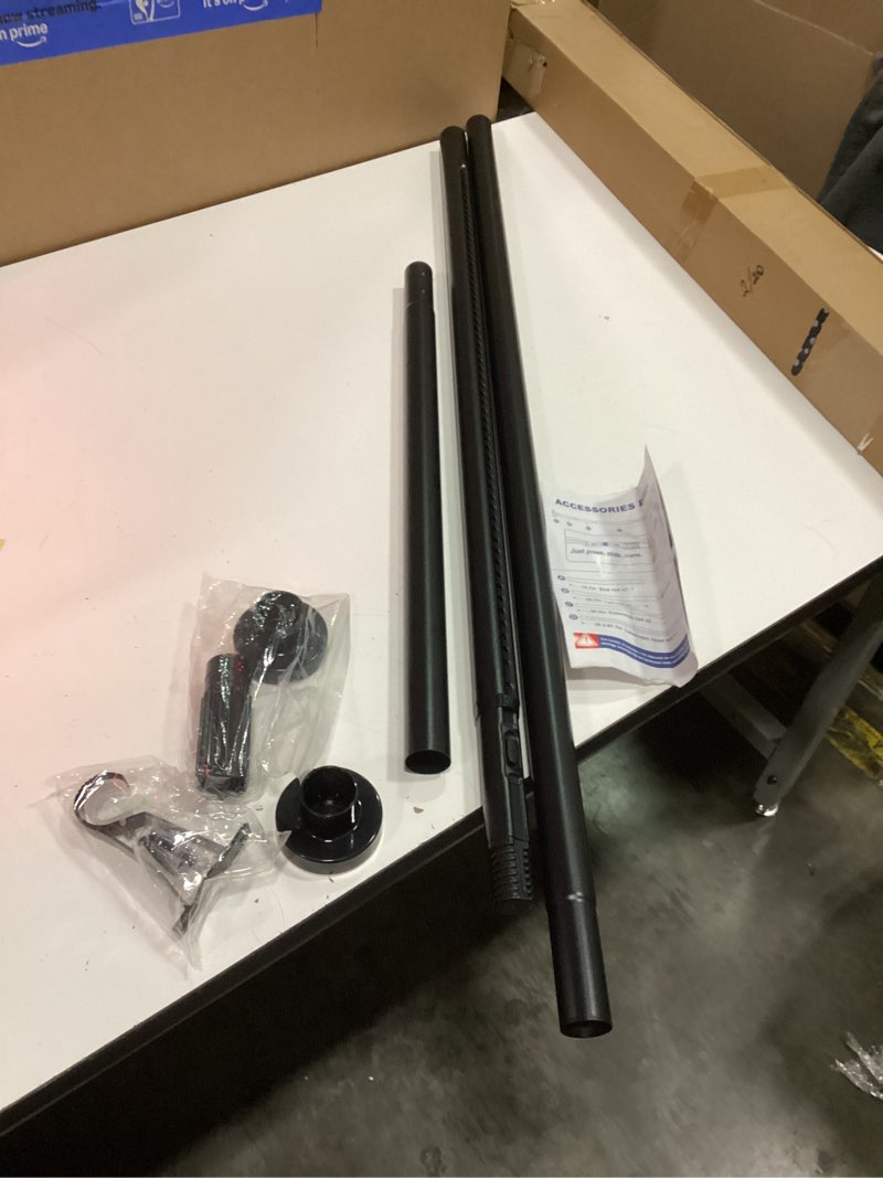 Condition photo showing Good Condition for tension curtain rod 51-126 inch, long curtain rod no drilling for window or bathroom, outdoor curtain rods for patio tension rods, easy to install, never rust, rod diameter 1.26 inches - black black 51''-126''