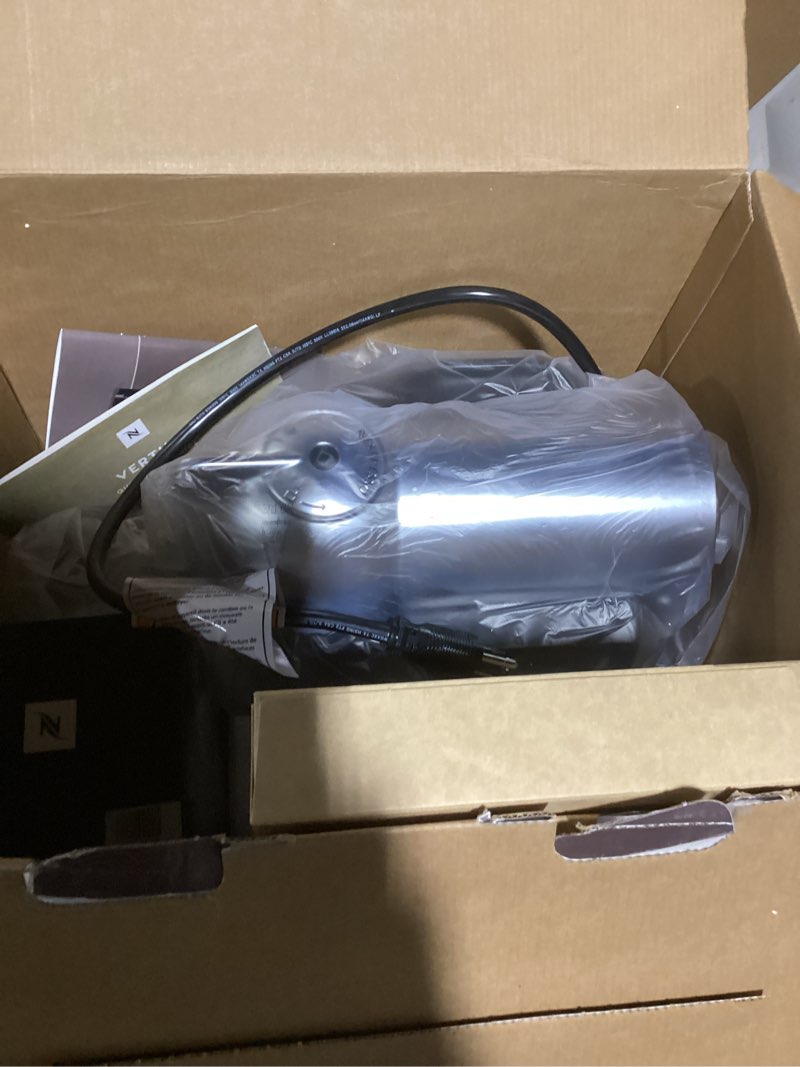 Condition photo showing Good Condition for Nespresso Vertuo Coffee and Espresso Maker by Breville, Chrome with Aeroccino Milk Frother Machine + Milk Frother Chrome