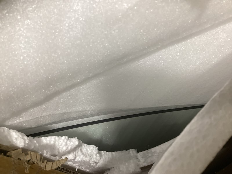 Condition photo showing As Is for Mid Century Modern Glass Coffee Table, Black Coffee Table for Living Room, Elegant and Functional Coffee Tables,Suitable for Bedroom Living Room Reception Office Tables?Black/Transparent?Large? Black/Transparent Large 45 * 32.3 * 16in