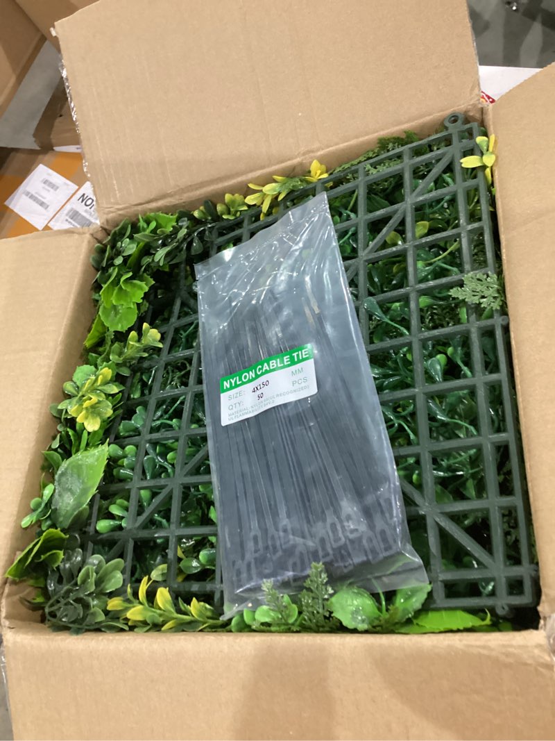 Condition photo showing New/Like New for boshen artifical grass wall backdrop 12pcs 10"x10" boxwood panels grass boxwood hedge wall greenery uv protected artificial grass wall decor for party wedding backyard indoor outdoor 12 pcs-10" x 10"