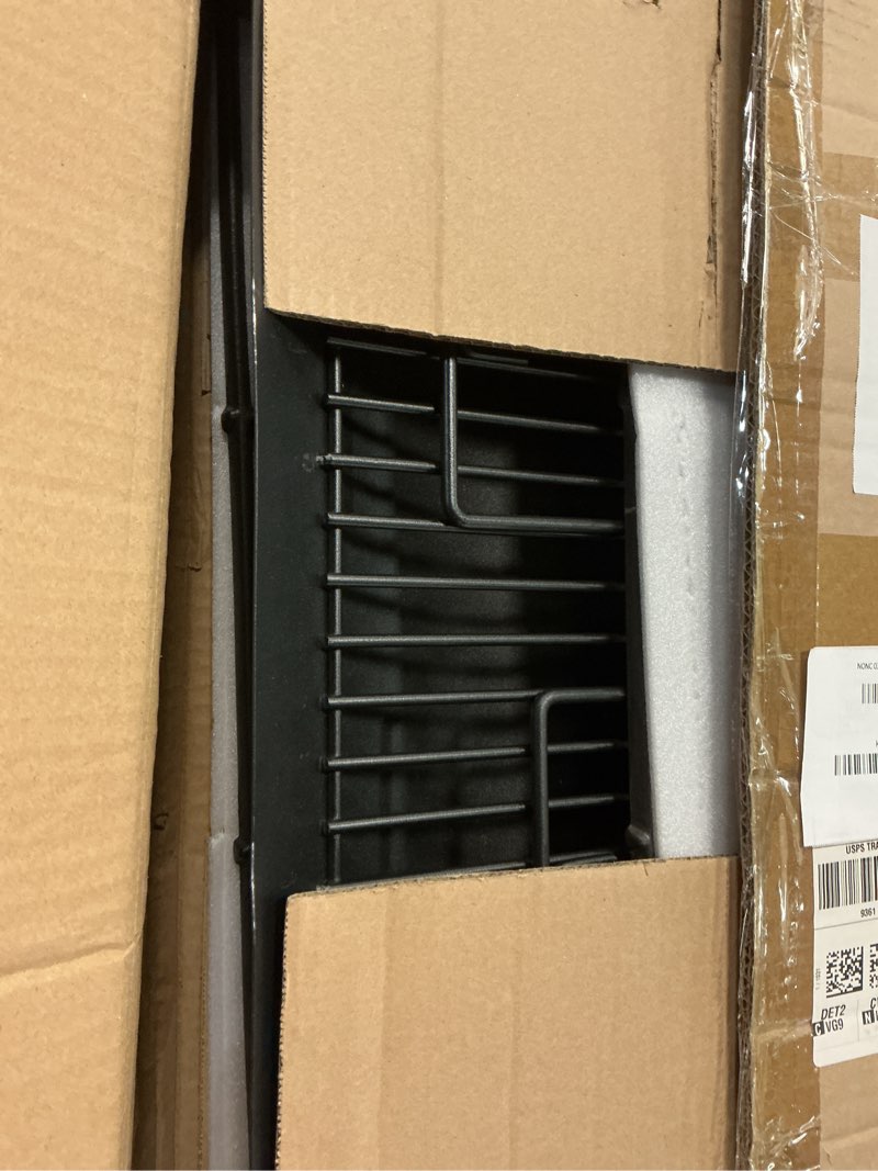 Condition photo showing Good Condition for hiorucet 20 inches ash pan drip pan and grill grates for char-griller 5050 5650 5072 2123 charcoal grills, 20" charcoal grill pan with 2pcs fire grate hanger for char griller 5050 replacement parts 20" ash pan + grill grate×3 black