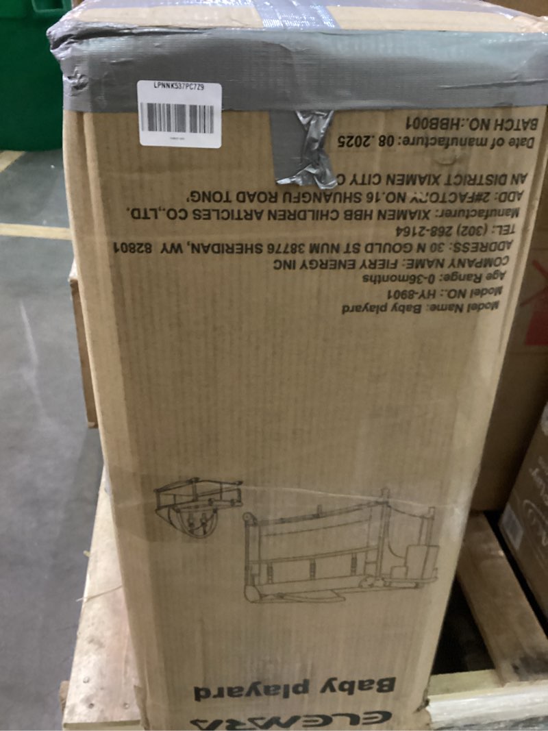 Condition photo showing As Is for ELEMARA 5 in 1 Pack and Play, Adjustable Baby Bedside Bassinet Sleeper,1-Second Setup Foldable Playard from Newborn to Toddles,Bedside Crib with Changing Table,Portable Travel Bassinet,Ziper Door,Gray New Grey