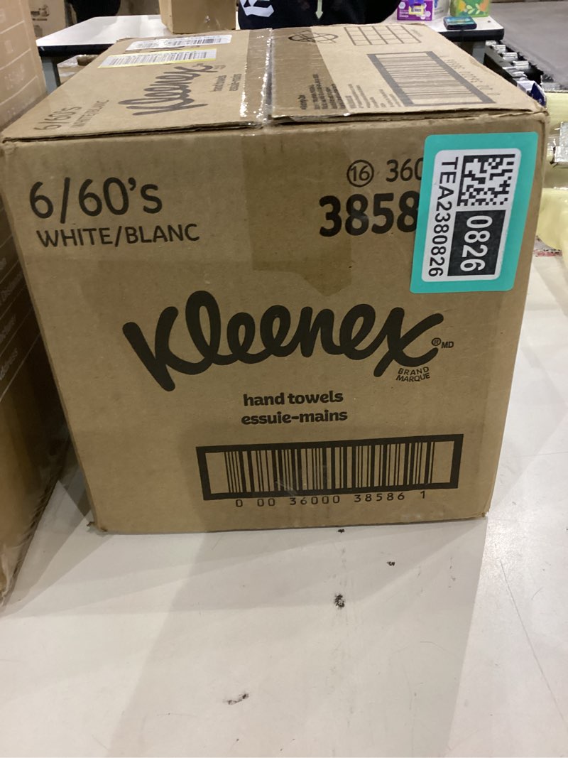Condition photo showing New/Like New for Kleenex Disposable Paper Hand Towels, 6 Boxes, 60 Tissues per Box (360 Total Tissues), Packaging May Vary 60 Count (Pack of 6) White