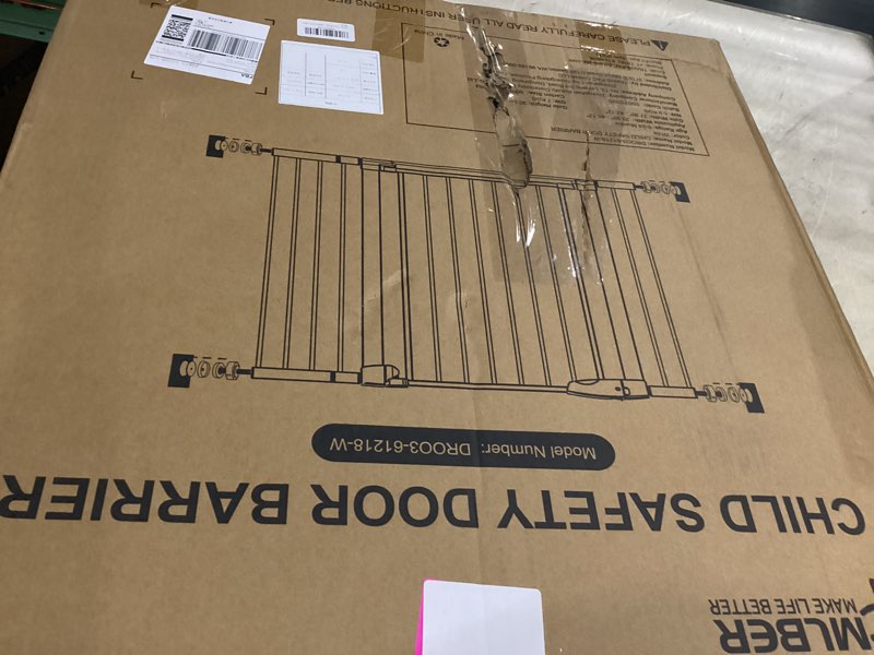 Condition photo showing Good Condition for baby gate for indoor stairs & doorways: wide expandable 27.9-42.1" metal safety gate - toddler pets 30" tall dog gate with easy install pressure mount dual lock & 2-way swing, white. white 27.9-42.1"