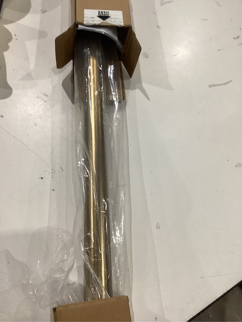 Condition photo showing Good Condition for ivilon shower tension curtain rod - adjustable spring tension rod for shower curtains, bathroom, or windows, easy to install, no drilling required, rustproof, adjustable 36 to 54 inch warm gold 36" to 54" warm gold
