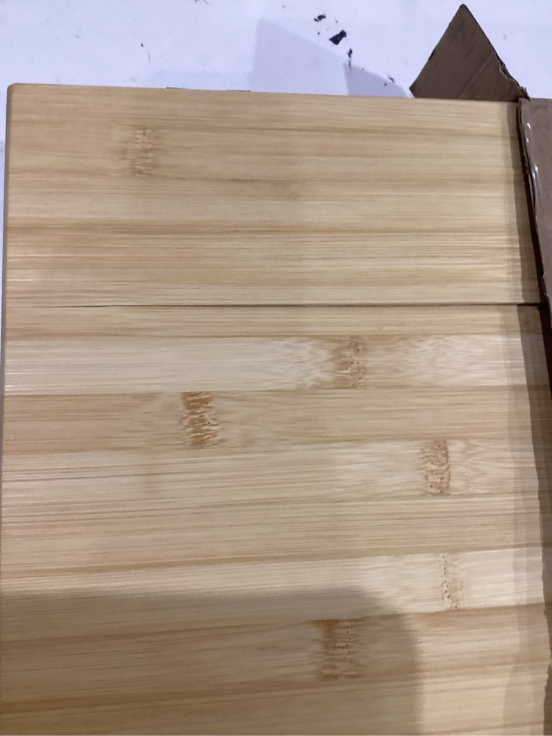 Condition photo showing As Is for Maxdot Bamboo Roti Box with Lid and Roller for Rolling Roti 19.7 x 15.8 x 3 Inches Non Slip Kneading Board for Kitchen