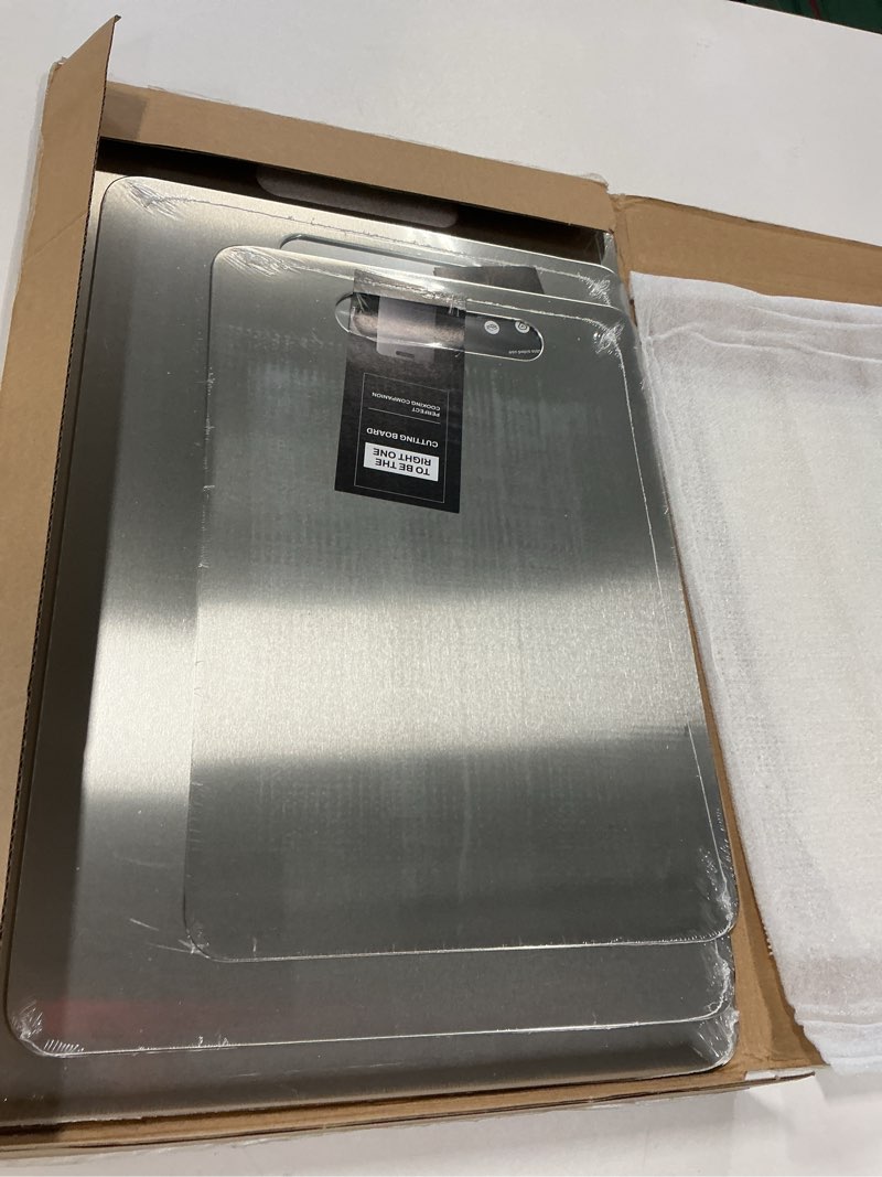 Condition photo showing New/Like New for 3 Pack Titanium Cutting Boards for Kitchen,100% Pure Titanium, Cutting Edge Hygiene & Durability