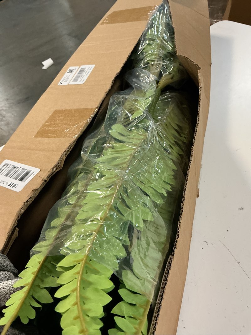 Condition photo showing Good Condition for dkaltm artificial boston fern bush- set of 2 large artificial ferns for outdoors, 45inch large faux ferns, suitable for office & living room decor, 55branches for each bouquet