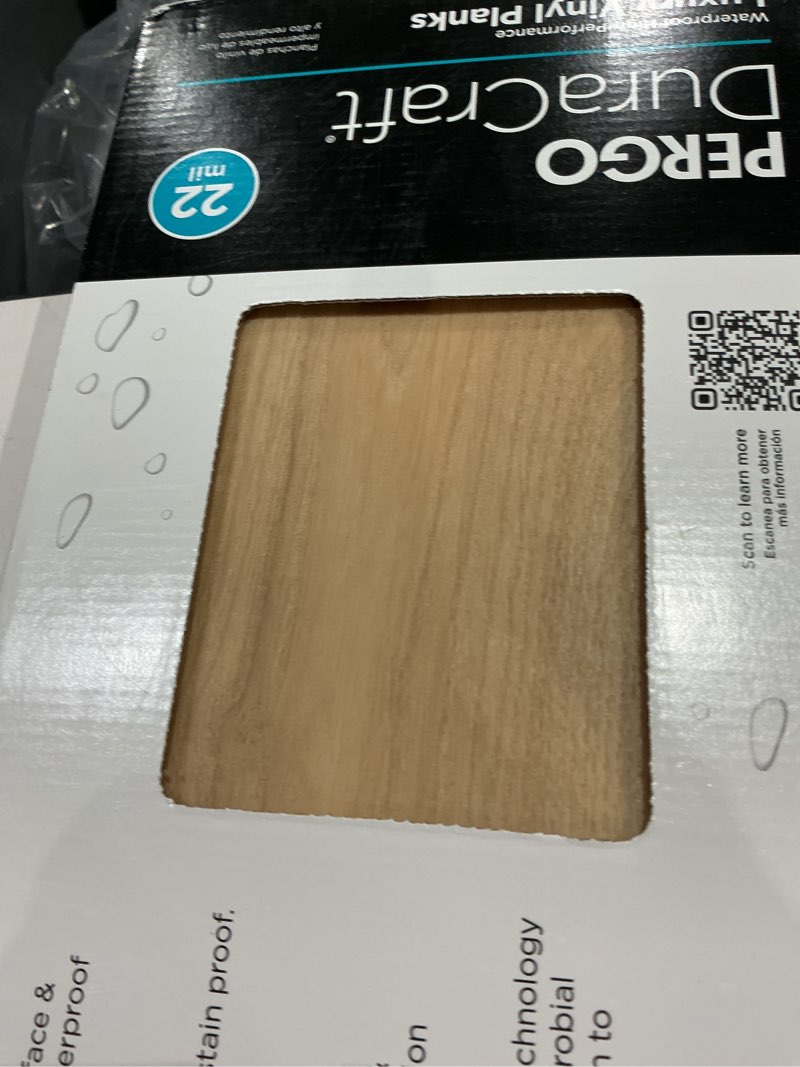 Condition photo showing As Is for 5k+ bought last week pergo duracraft re st. clair oak 22-mil x 9-in w x 47-in l waterproof luxury vinyl plank flooring ( 17.68-sq ft per carton ) item #6021470 | model #lpr01-201 shop pergo