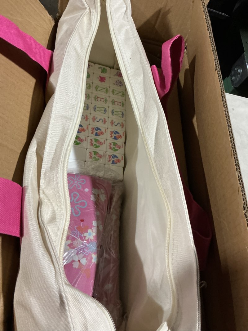 Condition photo showing Good Condition for American Mahjong Game Set, Acrylic Pink Portable Carrying Mahjong,160 Premium Tiles,Western Mahjong 