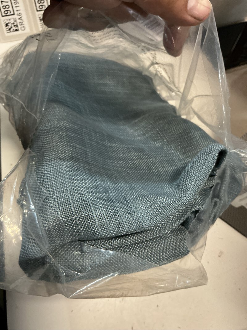 Condition photo showing Good Condition for miuco semi sheer curtains poly linen textured solid grommet curtains 63 inches long for bedroom 2 panels (2 x 37 wide x 63" long) dusty blue dusty blue 37"w x 63"l (pack of 2)