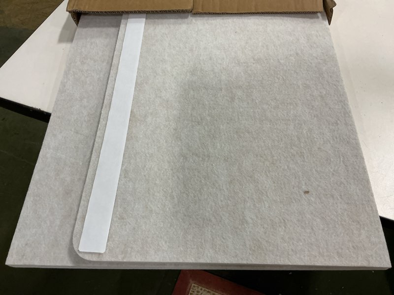 Condition photo showing Good Condition for Large Bulletin Board, 48 X 35 Inches Felt Cork Board with 40 Pushpins, Foldable Felt Notice Pin Board Photo Display Board with Self-Adhesive Tape for Office Home School 48x35 inch Coral Beige