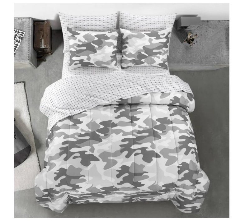 Heritage Club Gray Camouflage Bed in a Bag, Full, Multicolor, Polyester