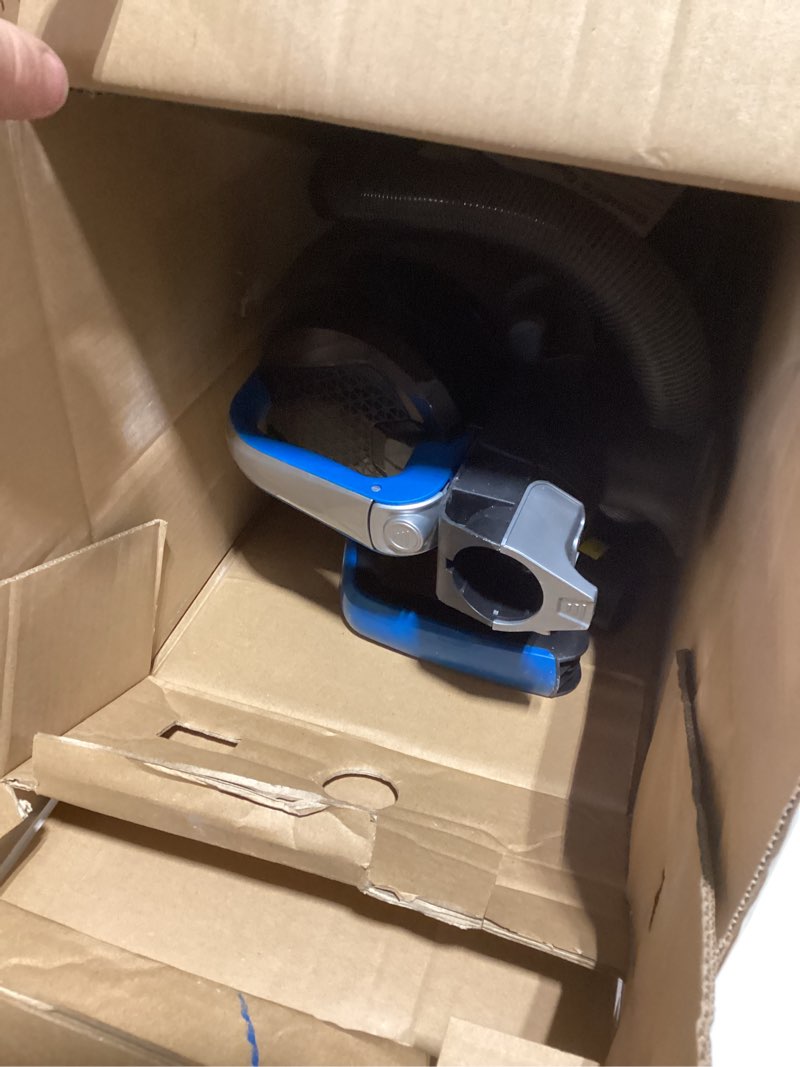 Condition photo showing As Is for Not tested Eureka NEU10AE5 Powerful Bagless Upright Vacuum Cleaner Carpet and Floor, AirSpeed Ultra-Lightweight Vacuum Cleaner, w/ Replacement Filter, Blue Blue AirSpeed NEU10AE5