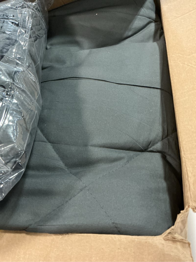 Condition photo showing Good Condition for CozyLux Queen Comforter Set Dark Grey - Bed in a Bag Queen Size 7 Pieces, Luxury Soft Bed Set for All Seasons, Bedding Set with Down Alternative Comforter, Sheets, Pillowcases & Shams Dark Grey Queen