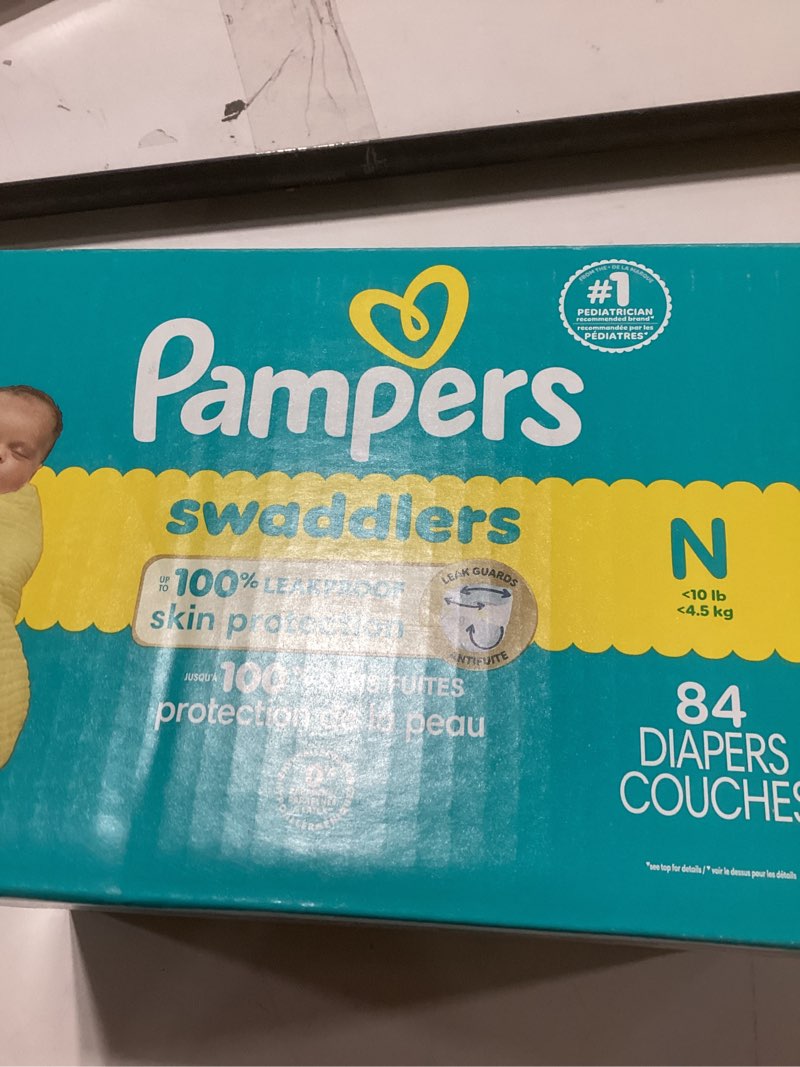 Condition photo showing New/Like New for Pampers Swaddlers Diapers, Size 0 (up to 10 lbs), 84 Count, Absorbent, Keeps Baby Dry and Comfortable, Skin Safe Disposable Baby Diaper (Packaging May Vary) Newborn 84