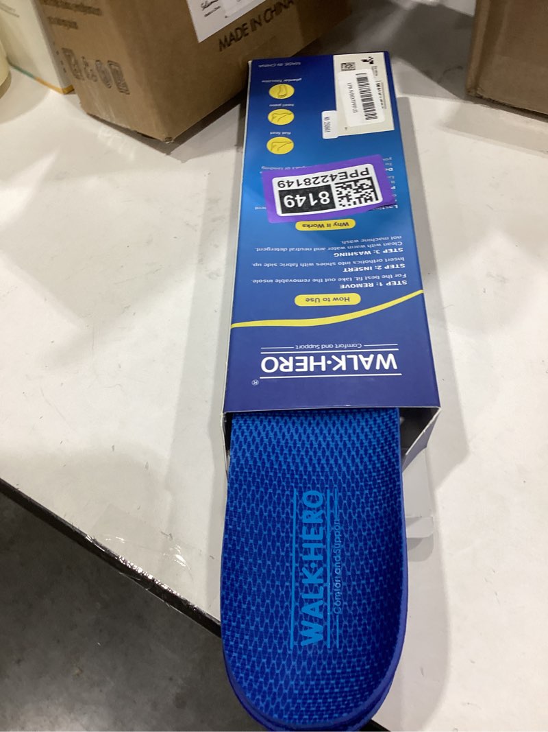 Condition photo showing New/Like New for Plantar Fasciitis Feet Insoles Arch Supports Orthotics Inserts Relieve Flat Feet, High Arch (Mens 9-9 1/2 | Womens 11-11 1/2) Mens 9 - 9 1/2 | Womens 11 - 11 1/2 New Blue