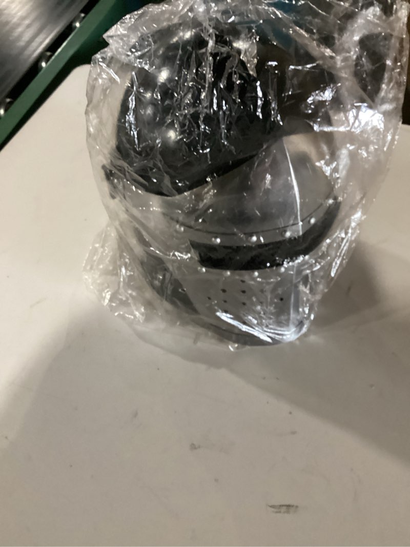 Condition photo showing Good Condition for Viking Visored Barbuta Battle Knight Helmet Black Medieval Helm Armor SCA LARP Replica Costume Rustic Vintage Home Decor Gifts
