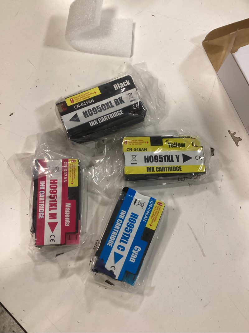 Condition photo showing As Is for 950XL/951XL High Yield Ink Cartridge Replacement for HP950XL/951XL HP950/951 950/951 XL Combo Pack Compatible with HP officejet pro 8600 8100 8610 8615 8616 8620 ( Black Cyan Magenta Yellow 4 Pack) 950XL/951XL-4PK(1Black+1Cyan+1Magenta+1Yellow)
