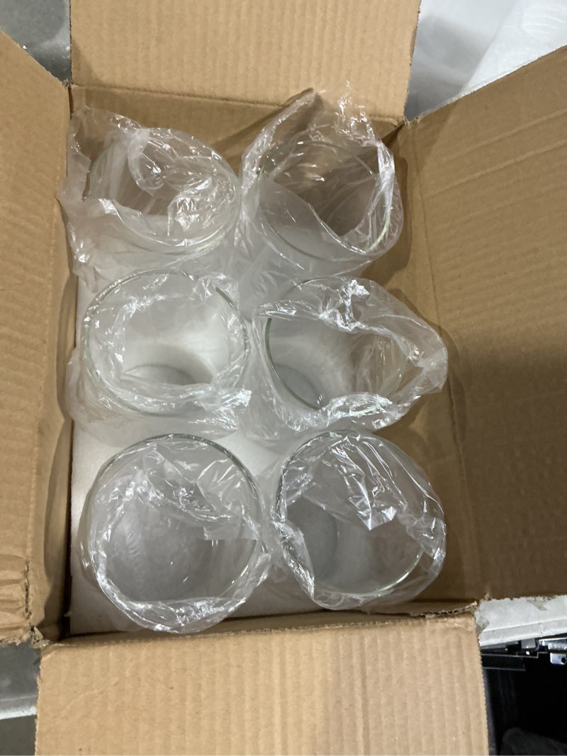 Condition photo showing Good Condition for 6 Pack Glass Cylinder Vase for Table Centerpieces, 6 Inch Clear Glass Flower Vases Bulk Glass Hurricane Candle Holder Small Floral Vases for Table, Floating Candle Vase for Wedding Home Décor 6" Height 6