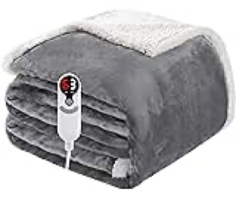 INTERTEK HEATED BLANKET OVER-HEAT PROTECTION 5 TIMER OPTIONS AUTO SHUTOFF 72”x84” (similar to stock photo)