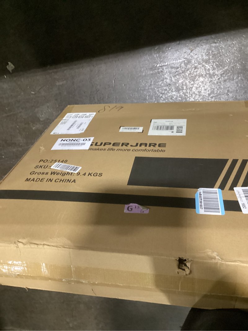 Condition photo showing As Is for SUPERJARE 0.4'' Thick 12 Pcs 48 Sq Ft Rubber Top Exercise Equipment Mats, High Density EVA Foam Mats with Rubber Top, Interlocking Gym Flooring for Home Gym, Protective Workout Mat, Black 12 Tiles (48 Sq Ft) Black