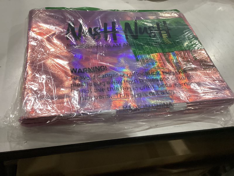 Condition photo showing Good Condition for Nush Nush Extra Large Holographic Pink Gift Bag, Set of 12 Reusable Pink Iridescent Gift Bags with H