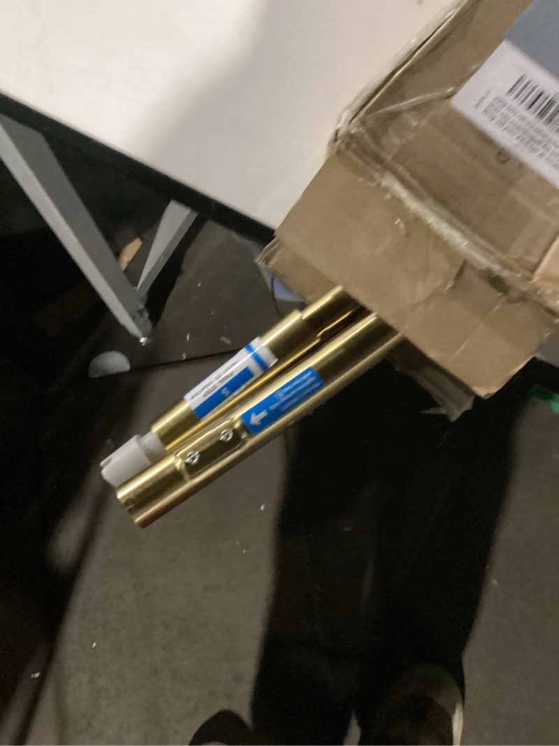 Condition photo showing Good Condition for Zenna Home Rustproof Curved Shower Curtain Rod, No Drill Tension or Permanent Mount Adjustable Curved Shower Rod for Bathroom, Easy Install, Rounded for Extra Room, 50 to 72 Inches, Gold