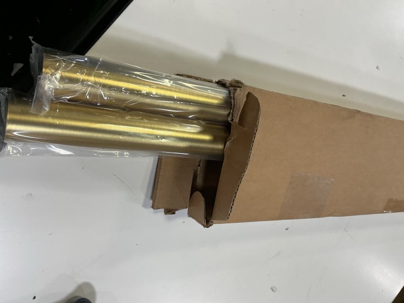 Condition photo showing Good Condition for BlastHome® Non-Adjustable Luxury Curtain Rods for Windows, 1 ¼” Rod Set, 8 foot Fixed Length (Two Rods Connect for a Seamless Look), Brushed Gold Single Rod Brushed Gold 8 foot