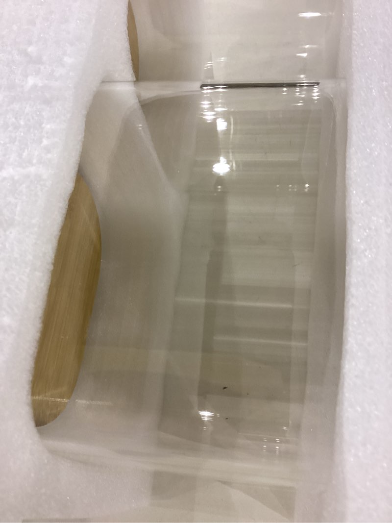 Condition photo showing New/Like New for Liuruiyu Glass Food Storage Jars 150 Set of 2,Glass Storage Containers Clear Glass Food Canister with Bamboo Lid Airtight For Serving Tea, Coffee, Flour, Sugar, Candy, Cookie, Spice and More (Square) Square-108oz*2