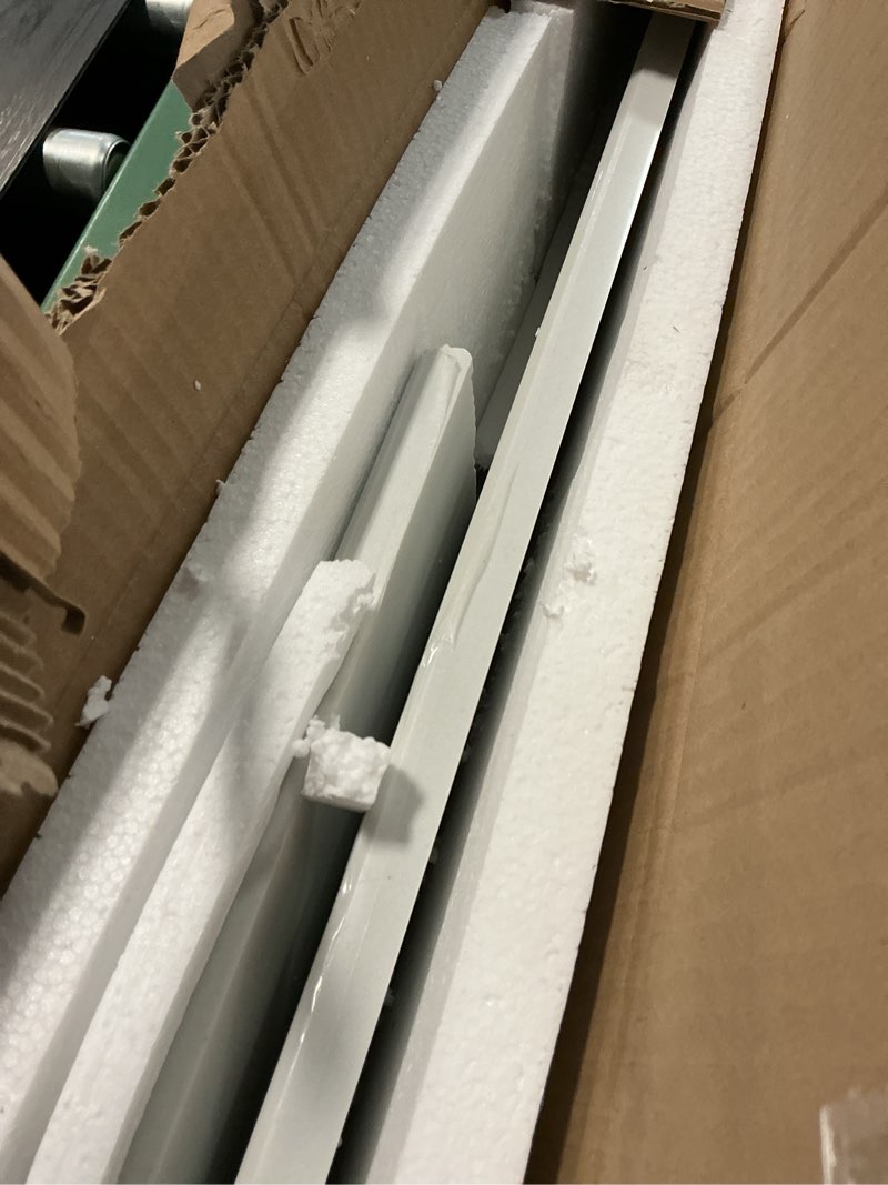 Condition photo showing Good Condition for White Marble Threshold 4x48x5/8 Inch Marble Window Sill Shower Curb Top Tile Door Transition Bathroom Vanity Backsplash for Shower Pan System Jambs Fireplaces(Classic Style)