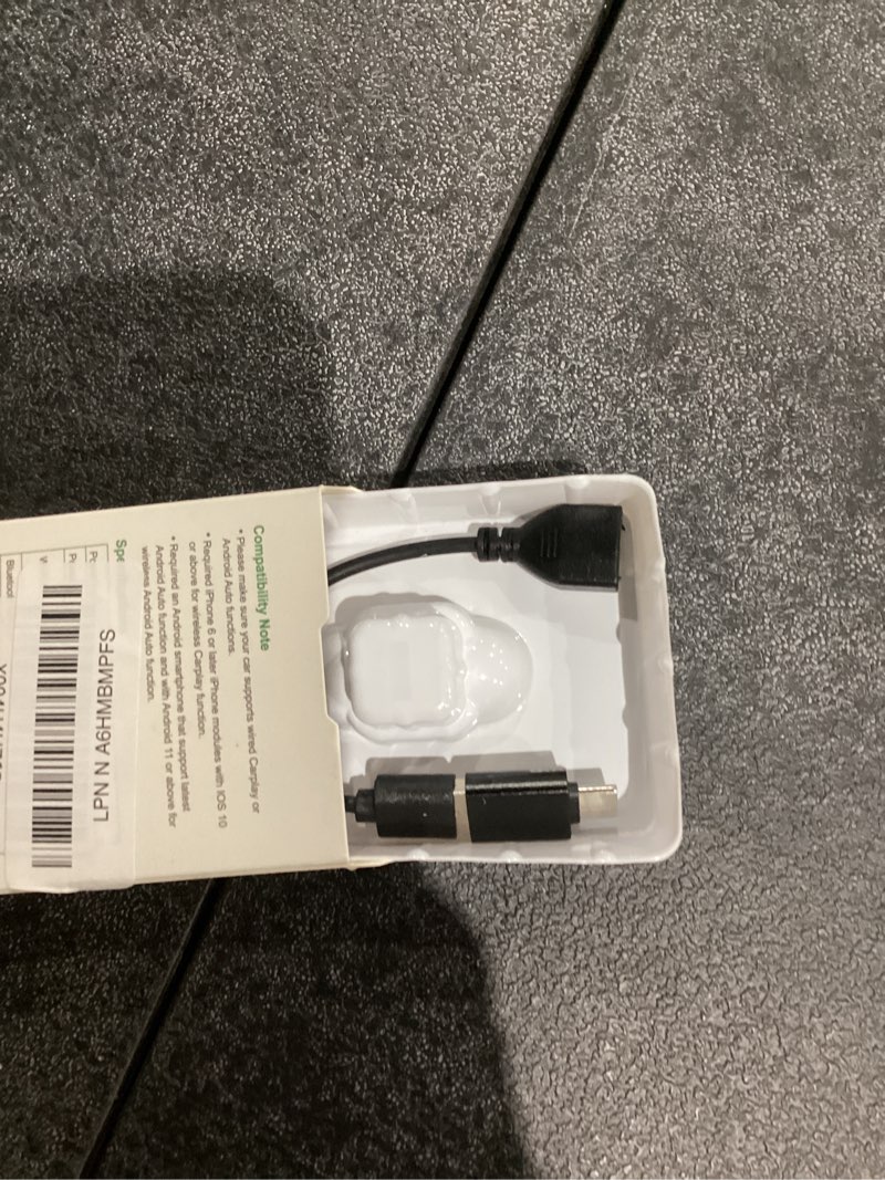 Condition photo showing As Is for 2026 Upgraded Wireless CarPlay Adapter& Android Auto Adapter, Mini&Stable CarPlay Wireless Dongle for iOS 10 Android 11 and Above(Black)