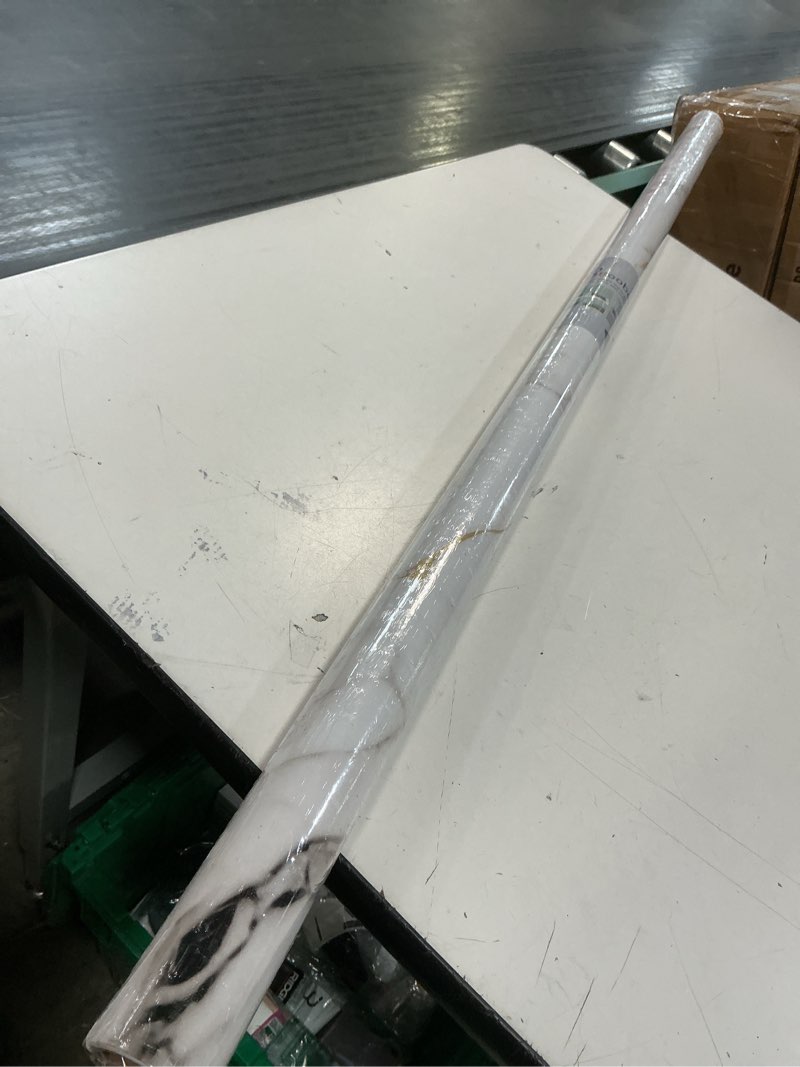 Condition photo showing Good Condition for boobest extra wide white marble contact paper 48"x118" marble sticker countertop wateproof kitchen cabinet liner glossy marble vinyl wrap for desk counter table furniture removable stick on wallpaper 48" x 118" white