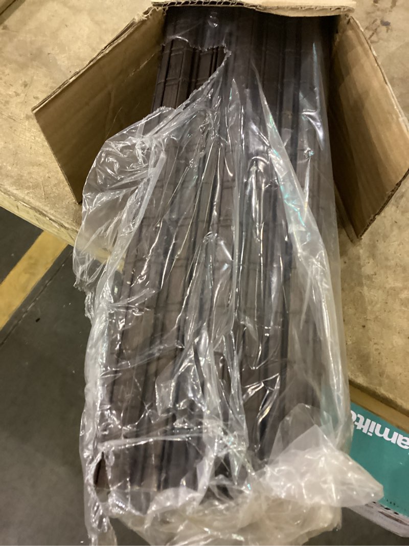 Condition photo showing As Is for LUCKUP Cordless Bamboo Roman Blinds Shades for Indoor Windows-Blackout Room Darkening Roman Blinds with 6" Valance Cover Enhanced Privacy, 24" W x 64" H