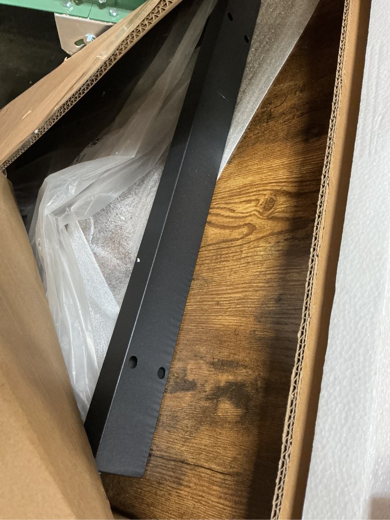 Condition photo showing Good Condition for IBF Rustic Living Room Table, Simple Industrial Rectangle Coffee Table, Modern Minimalist Farmhouse Wooden Center Table, Wood and Metal Vintage Coffee Table for Bedroom Office, Rustic Brown, 47 Inch Rustic Brown 47 inch