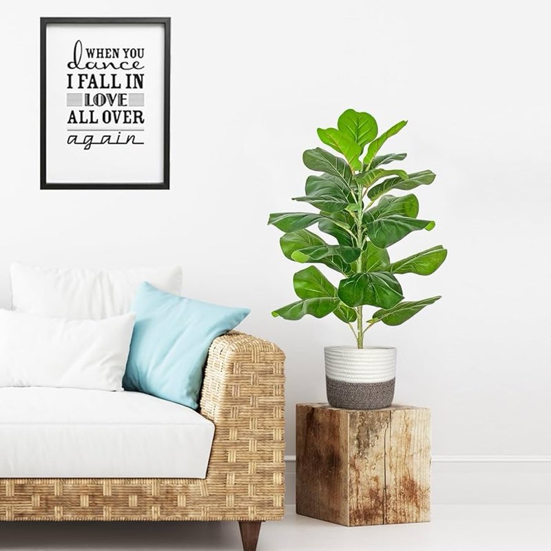 BESAMENATURE Artificial Fiddle Leaf Fig Tree/Faux Ficus Lyrata for Home Office Decoration, 30.5" Tal