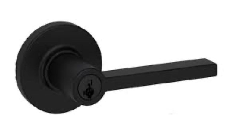Kwikset / Casey Lever with Round Rose / Keyed Entry - SmartKey / Matte Black / 405CSL RDT 514 SMT