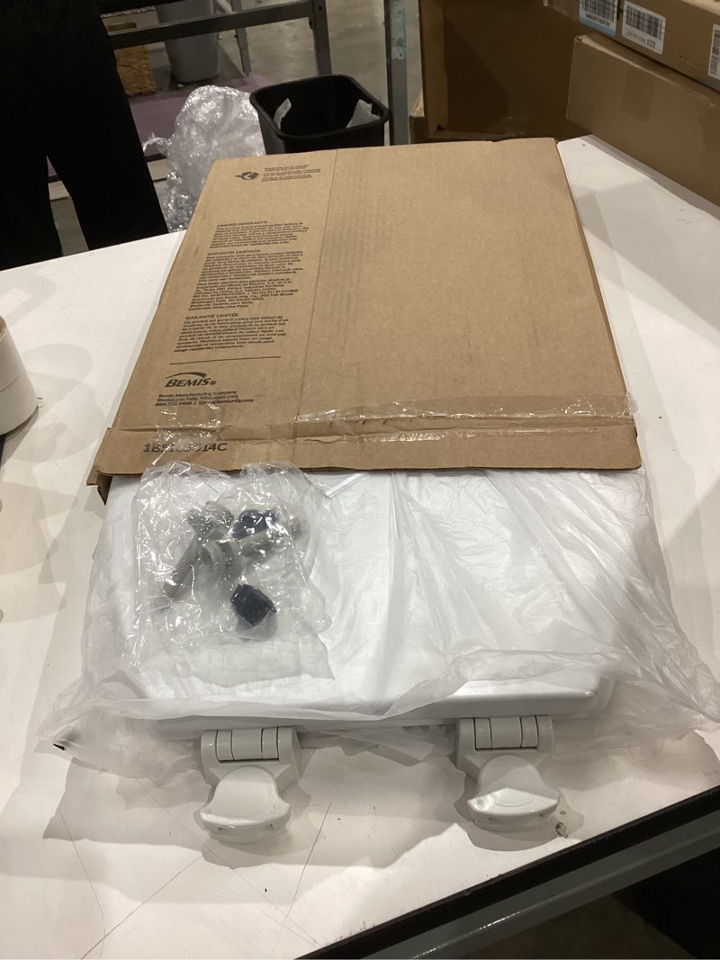 Condition photo showing As Is for bemis 500ec 390 toilet seat with easy clean & change hinges, 1 pack round, cotton white