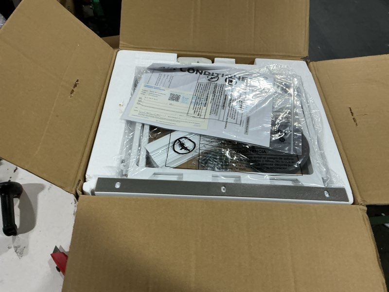 Condition photo showing Good Condition for ge window air conditioner unit, 5,000 btu for small rooms up to 150 sq ft. with manual adjustable fan and cooling settings, perfect for small bedroom or living room, easy install kit included, white new 5,000 btu mechanical controls white