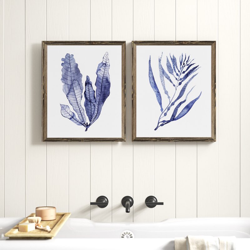 Seaweed Under Water III 2-Piece painting Print set