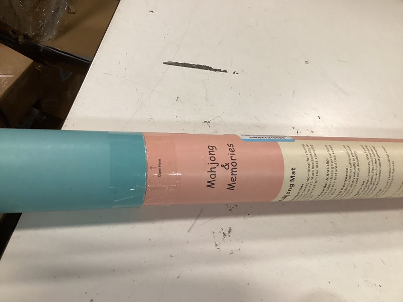 Condition photo showing New/Like New for Mahjong Mat & Mah Jongg Mat for Table - Waterproof & Silent, 3mm Thick Non-Slip Game Pad with Unique Designs, Carry Bag & Gift Tube - Premium Mahjongg Accessories?31.5" x 31.5",Pink