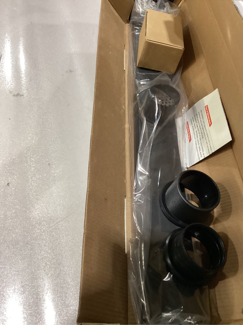 Condition photo showing New/Like New for EXF Linear Shower Drain 24 Inch Matte Black with Reversible Flat & Tile Insert Cover, 304 Stainless Steel Rectangle Shower Floor Drain with Hair Catcher, Adjustable Feet Matte Black 24 IN