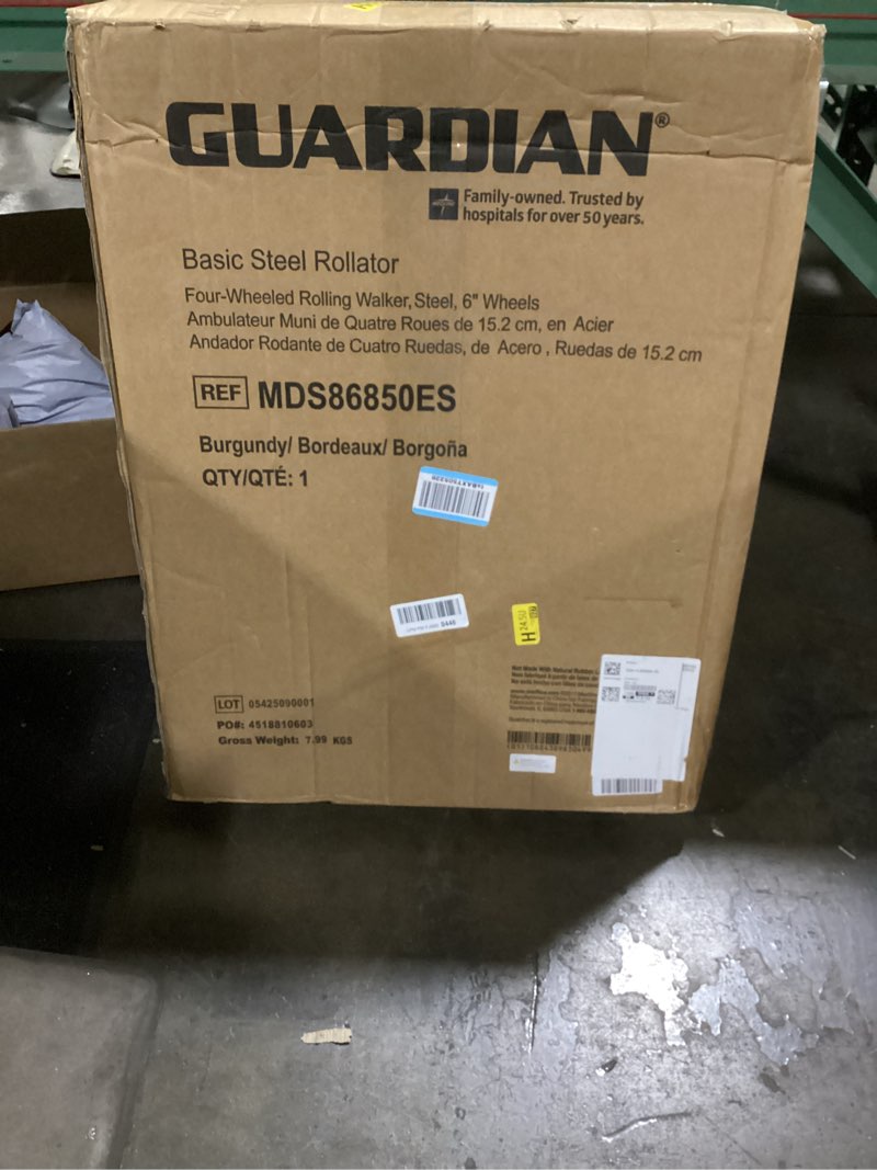 Condition photo showing Good Condition for Medline Steel Rollator Walker for Adult Mobility Impairment  Burgundy  350 lb. Weight Capacity  6” Wheels  Foldable  Adjustable Handles  Rolling Walker for Seniors