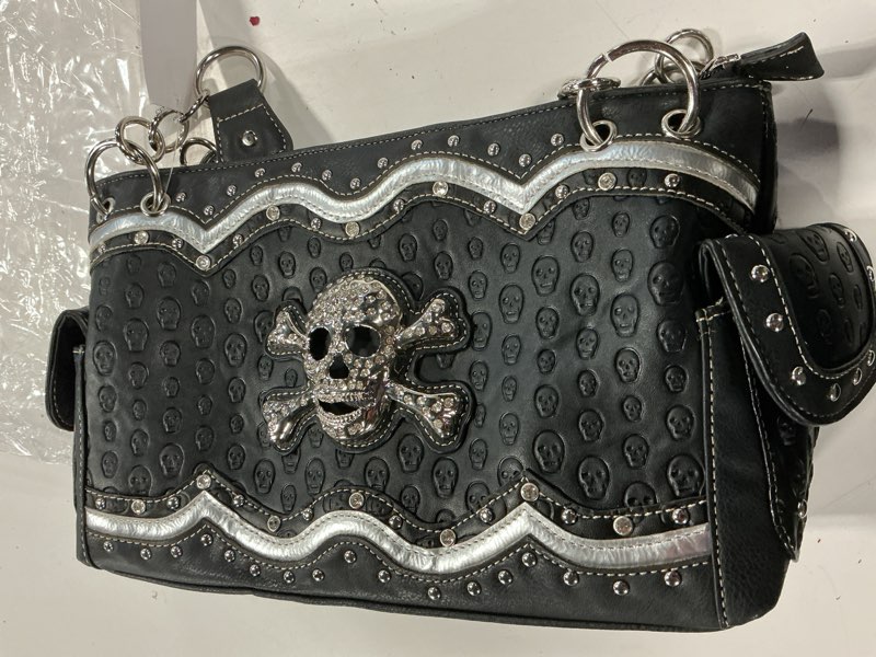 punk gothic skull crossbone goth purse women shoulder bag crossbody wallet black