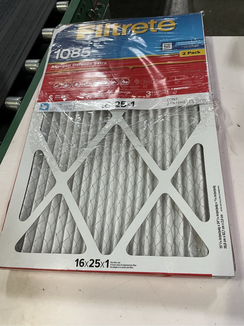 Condition photo showing Good Condition for filtrete 2-pack micro allergen extra reduction electrostatic pleated air filters (common: 16-in x 25-in x 1-in; actual: 15.7-in x 24.7-in x 1-in)