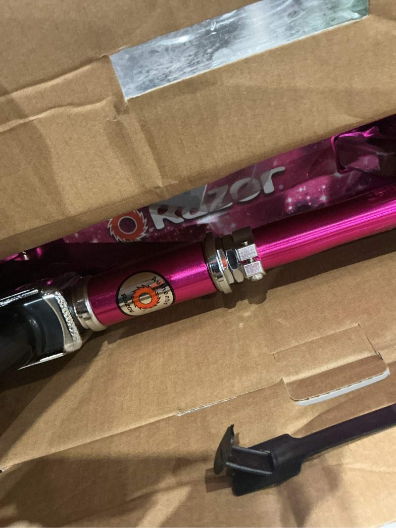 Condition photo showing Good Condition for razor a5 lux kick scooter for kids ages 8+ - 8" urethane wheels, anodized finish featuring bold colors and graphics, for riders up to 220 lbs pink scooter