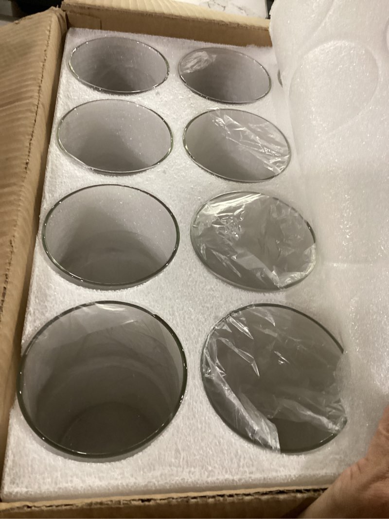 Condition photo showing Good Condition for supmind 12pcs clear cylinder vases for centerpieces, glass flower vases for wedding decorations and home decor, 6 inch glass hurricane candle holder for table shelf 6" height 12