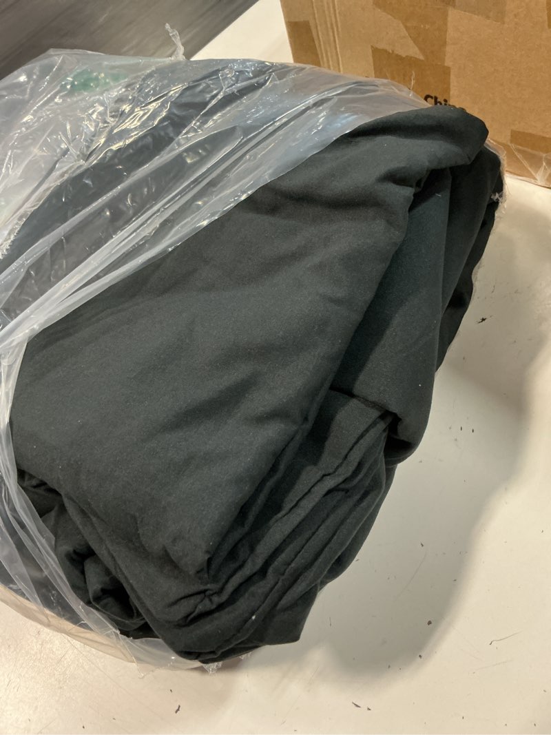 Condition photo showing Good Condition for duvet cover queen size set - extra soft queen duvet cover 90" x 90" with 2 pillow shams for women, men, kids & teens - hotel luxury, easy-care w/ zipper closures & ties - comfy and breathable (black) 26 - black (no comforter) queen (90x90)