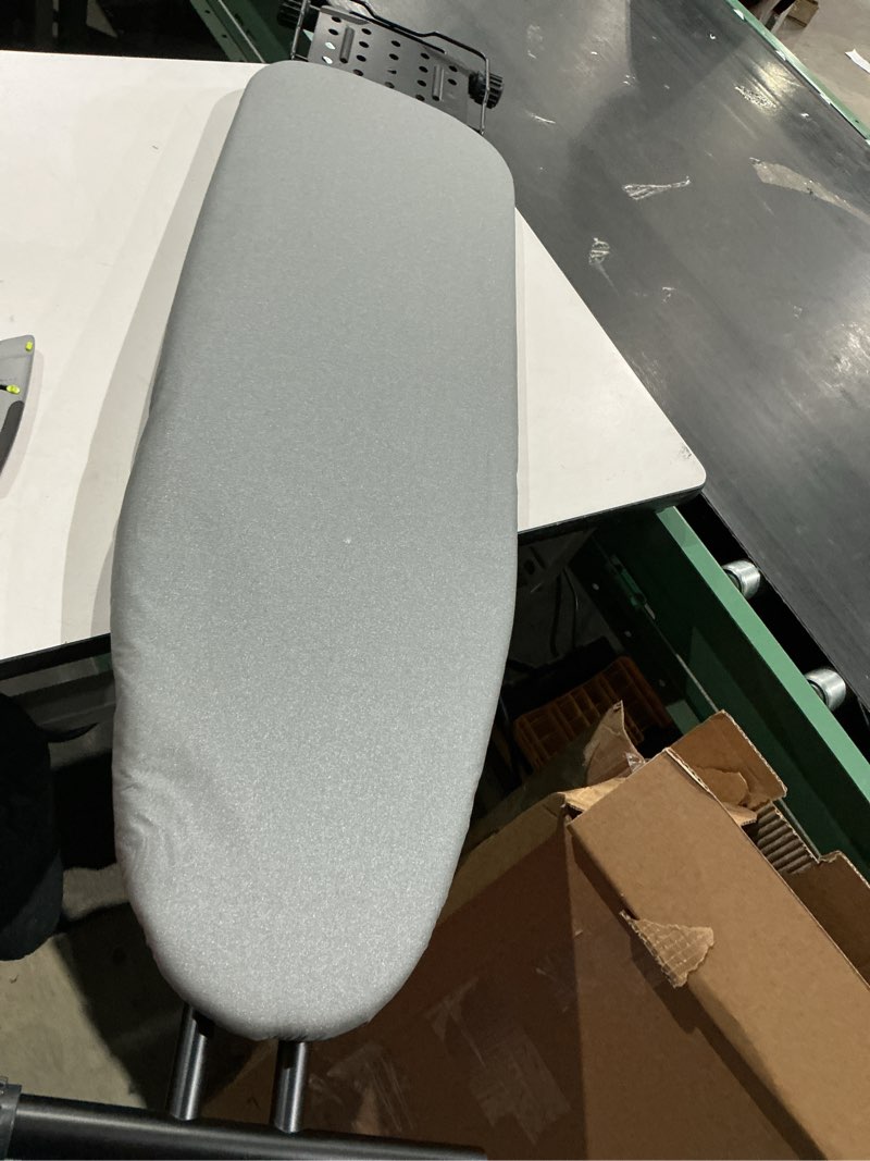 Condition photo showing As Is for jakeefud deluxe ironing board with heat resistant cover and thicken felt pad, heavy sturdy legs,full size hanger iron board,foldable (l-grey)